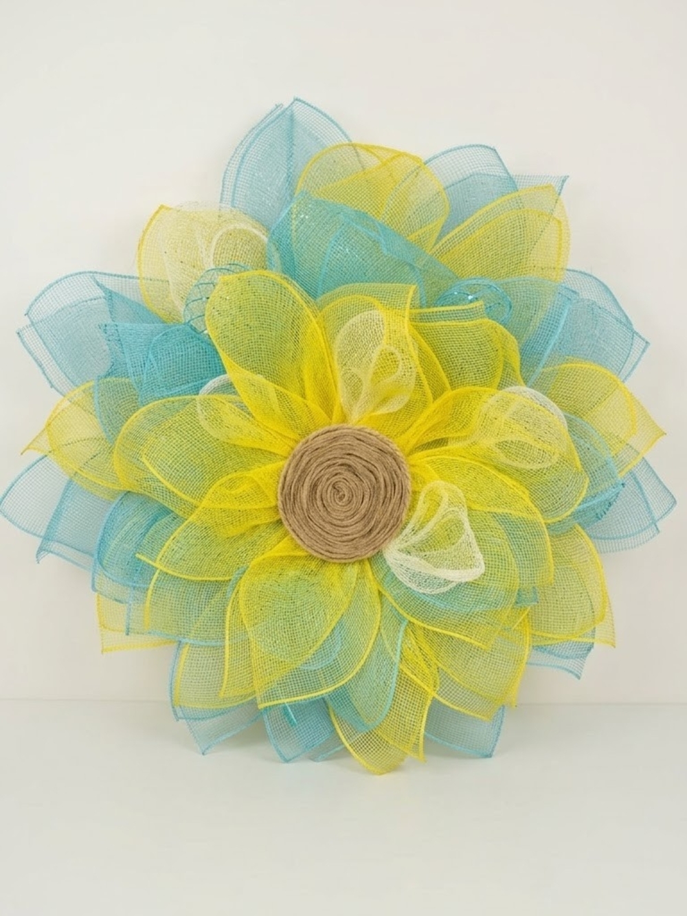 Handmade Deco Mesh Flower Wreath